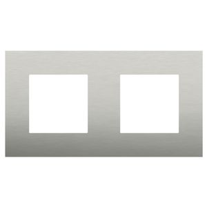 2-voudige afdekplaat hoh 71mm Pure stainless steel