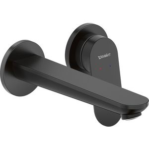 Wave 2-gats wandmengkraan afbouwdeel mat zwart sprong 202mm excl. inbouwdeel