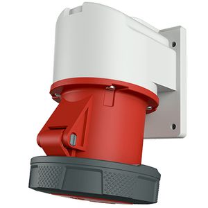 Inbouwwandcontactdoos 63A 5-polig  6H 400V IP67 haaks HW/VN