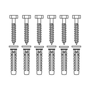 Set a 6st. Bevestigingsmateriaal V8608 voor massieve muren
