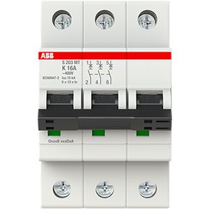 Automaat S200MT 3P K-karakteristiek 16A 10kA Tractie