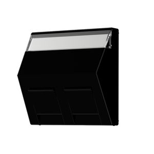 Centraalplaat 2-v opb. glan zwart klembevest. IP2X