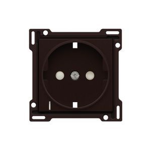 Afwerkingsset stopcontact randaarde besch/spanning D.brown