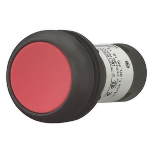 Drukknop compact vlak rood terugverend 0no/1nc