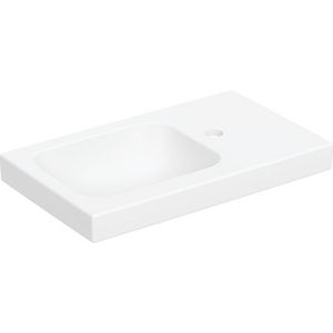 iCon Light fontein 53x31cm met kraangat + aflegvlak rechts zonder overloop mat wit