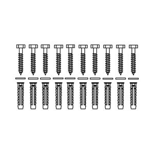Set a 10st. Bevestigingsmateriaal V8612 voor massieve muren