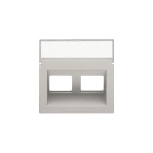 Centraalplaat data 2x RJ schuine uitgang light grey