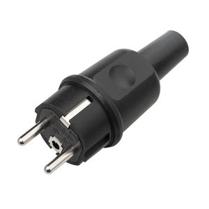 Rubberen stekker IP44 zwart