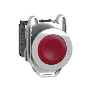 Drukknop Verlicht Verzonken Metaal 30mm LED 24V Harmony XB4