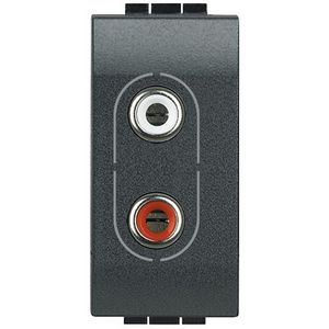 RCA dubbel 1 module antraciet Livinglight