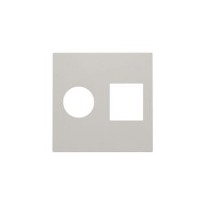 Afwerkingsset voor enkelvoudige coaxaansluiting en netwerkaansluiting light grey