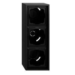 opbouwbehuizing 3-voudig + Afdekraam Gira F300 zwart m(gel.)