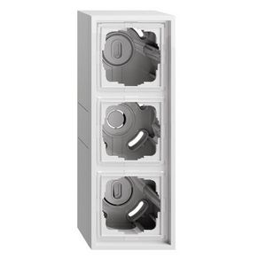 opbouwbehuizing 3-voudig + Afdekraam Gira F300 zuiver wit