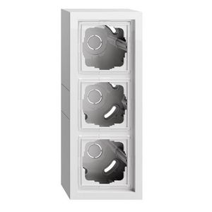 opbouwbehuizing 3-voudig + Afdekraam Gira F200 zuiver wit
