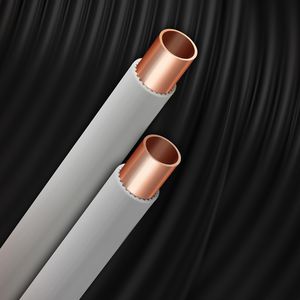 Rol a 25mtr. koperen buis PVC mantel 15x1mm KIWA/Gastec