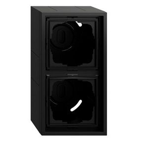 opbouwbehuizing 2-voudig + Afdekraam Gira F300 zwart m(gel.)