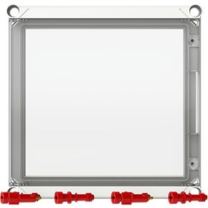 Installatiekast VMS 43 klapdeksel v.v. dubbele sluiting rood VVE=2