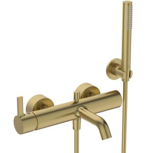 Joy bad/douchemengkraan met badset brushed gold (mat goudkleurig)