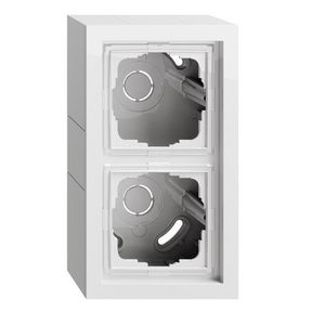 opbouwbehuizing 2-voudig + Afdekraam Gira F200 zuiver wit