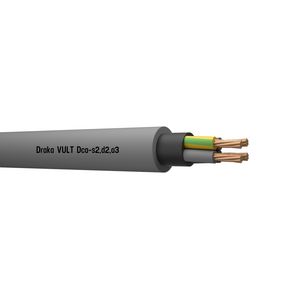 Haspel a 500m. installatiekabel VULT YMvK Dca 0,6/1kV gy# 4G16mm² (geel/groen - bruin - zwart - grijs)