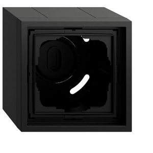 opbouwbehuizing 1-voudig + Afdekraam Gira F300 zwart m(gel.)