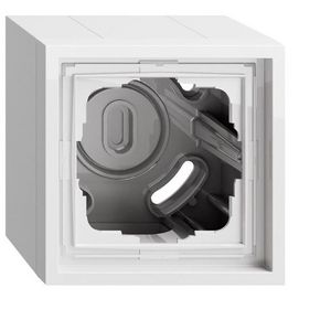 opbouwbehuizing 1-voudig + Afdekraam Gira F300 zuiver wit