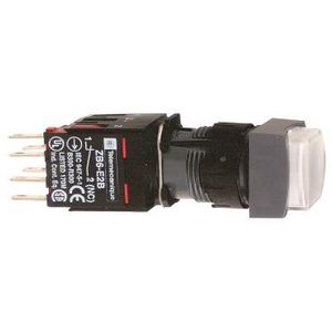 Drukknop Verlicht Wit Verhoogd Terugvering Ø16mm 24V 1NC