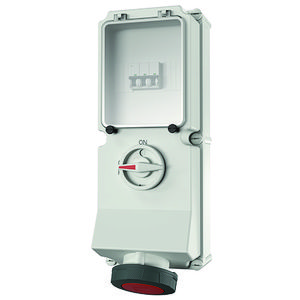 Wandcontactdoos 63A 4-polig  6H 400V IP67 DUO + autom.