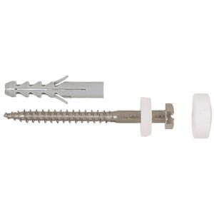 Set a 2 potschroeven 6-kant rvs 6x70mm WCN1 incl. plug +kapjes wit