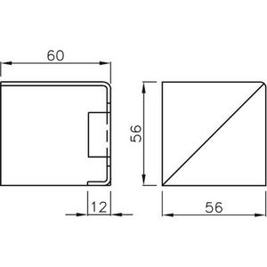 Plenum buitenhoek Sdz 56x56 H60