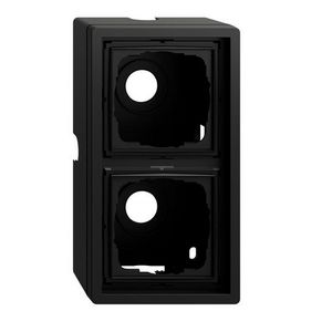 opbouwbehuizing 2-voudig + Afdekraam Gira F100 zwart m(gel.)