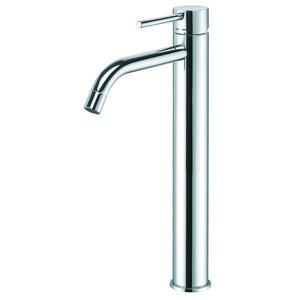 Verhoogde LIGHT wastafelmengkraan met waste-inrichting 1.1/4" LIG085ST RVS-look