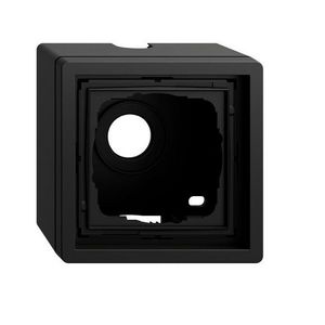 opbouwbehuizing 1-voudig + Afdekraam Gira F100 zwart m(gel.)