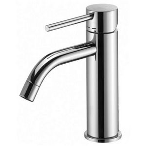 Wastafelmengkraan LIGHT met waste-inrichting 1.1/4" LIG075ST RVS-look
