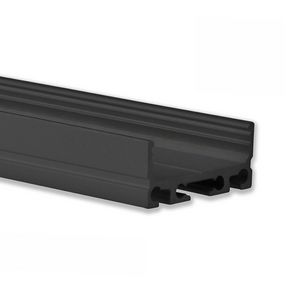 LED profiel PN4 L=2mtr. LED strips max. 24mm zwart RAL9005