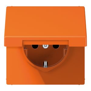 Wandcontactdoos LS990 oranje slagv m.R/A klapd.