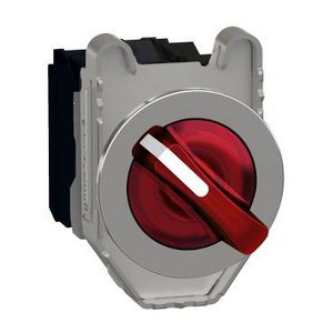 Illum.selector switch Flush mounted metal red 30 2 pos