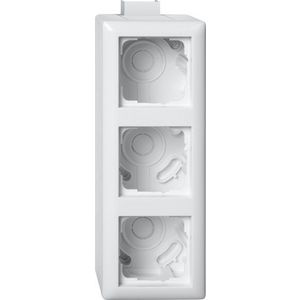 opbouwbehuizing 3-voudig + Afdekraam + K/P25 Gira Standard 55 zuiver wit