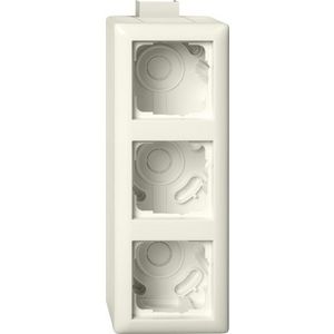 opbouwbehuizing 3-voudig + Afdekraam + K/P25 Gira Standard 55 creme wit