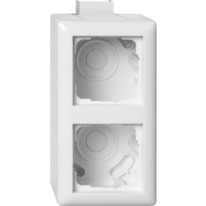 opbouwbehuizing 2-voudig + Afdekraam + K/P25 Gira Standard 55 zuiver wit