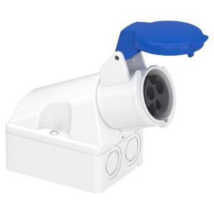 Wandcontactdoos Gehoekt 2P+A 16A 200-250V AC 6h PratiKa