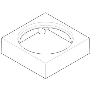 Behuizing v. toiletbor.gar. 118x118x35mm Champagne gebor