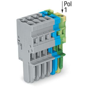 1-draads female steker CAGE CLAMP 4mm² groen-geel/bl VVE=25