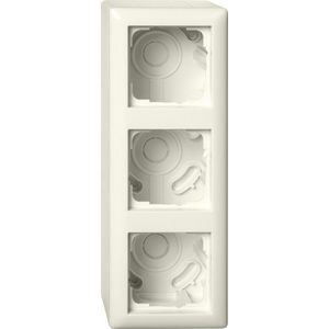 opbouwbehuizing 3-voudig + Afdekraam Gira Standard 55 creme wit