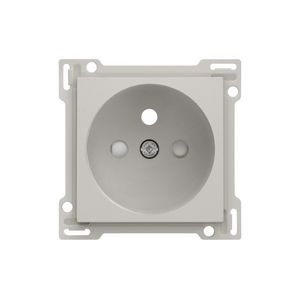 Afwerkingsset voor stopcontact met penaarde en beschermingsafsluiters  light grey