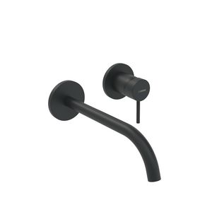 Wandafbouwset HANSAPUBLIC wandmengkraan vaste uitloop, inkortbare sprong 235-300mm Ø19mm mat zwart