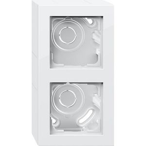 opbouwbehuizing 2-voudig + Afdekraam Gira E2 zuiver wit