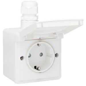 Spuitwaterdicht stopcontact met randaarde beschermingsafsl.