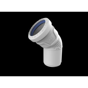 Bocht PP AS+ geluidsarm 45° lichtgrijs 50mm mof x spie