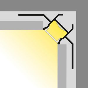 Doos a 2m. Profiel tegel 90gr. 12mm brede ledstrip grijs